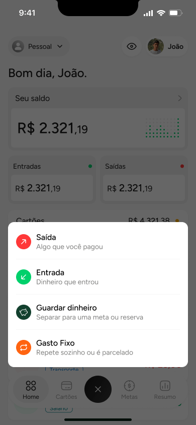 Tela de cadastro
